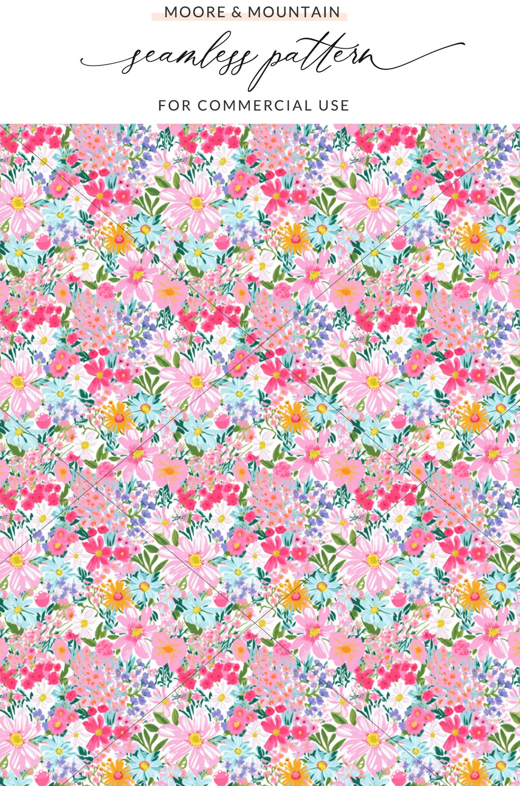 Colorful Floral Seamless Pattern for Commercial Use