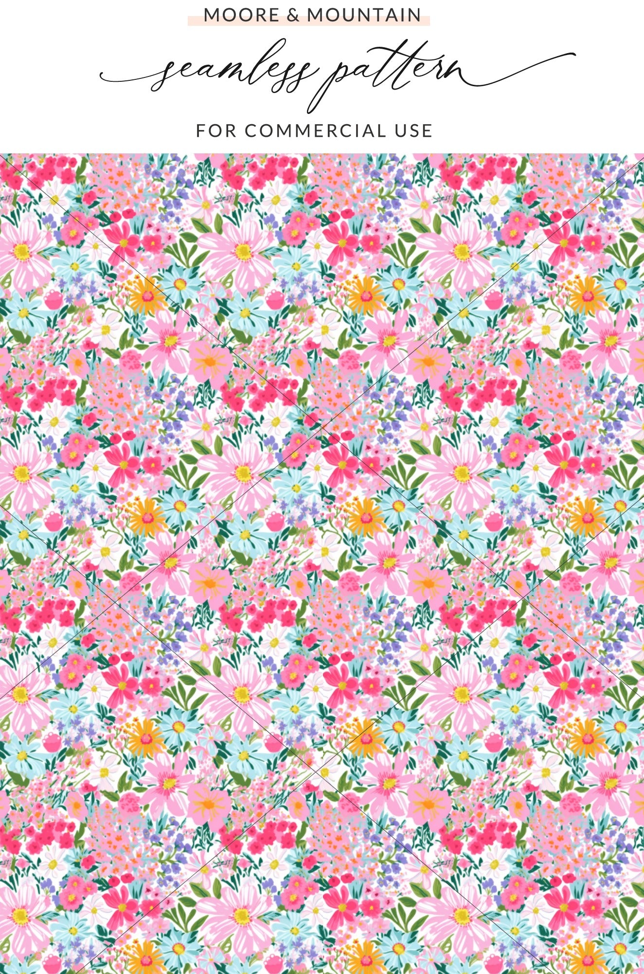 Colorful Floral Seamless Pattern for Commercial Use