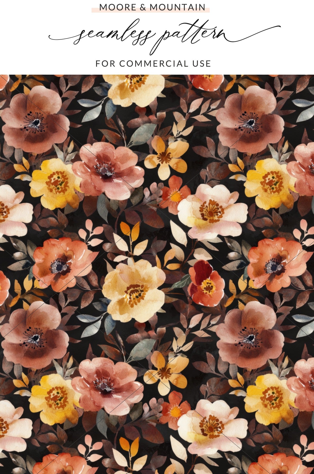Vibrant Floral Seamless Pattern for Commercial Use