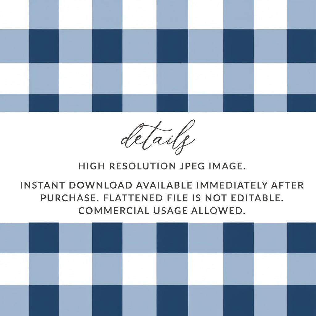 Blue and White Gingham Digital Download Commercial Use