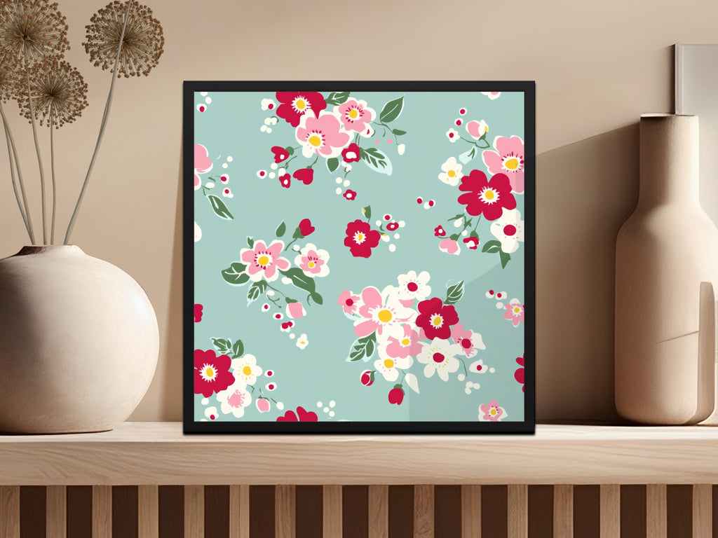 Vibrant Floral Pattern Art Print Wall Decor