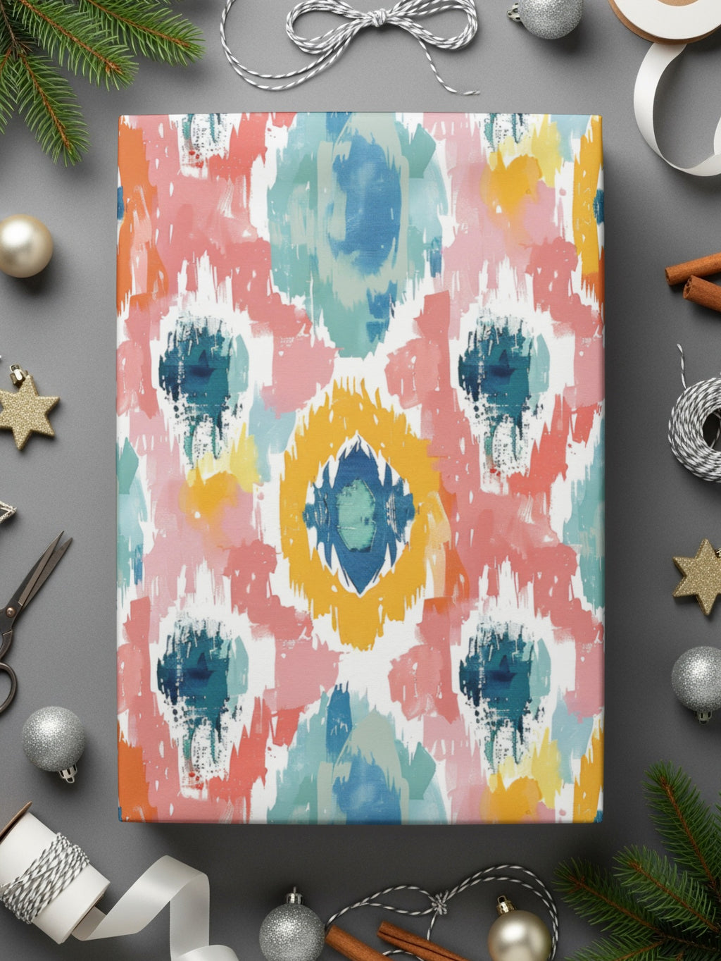Abstract Colorful Pattern Festive Wrapping Paper