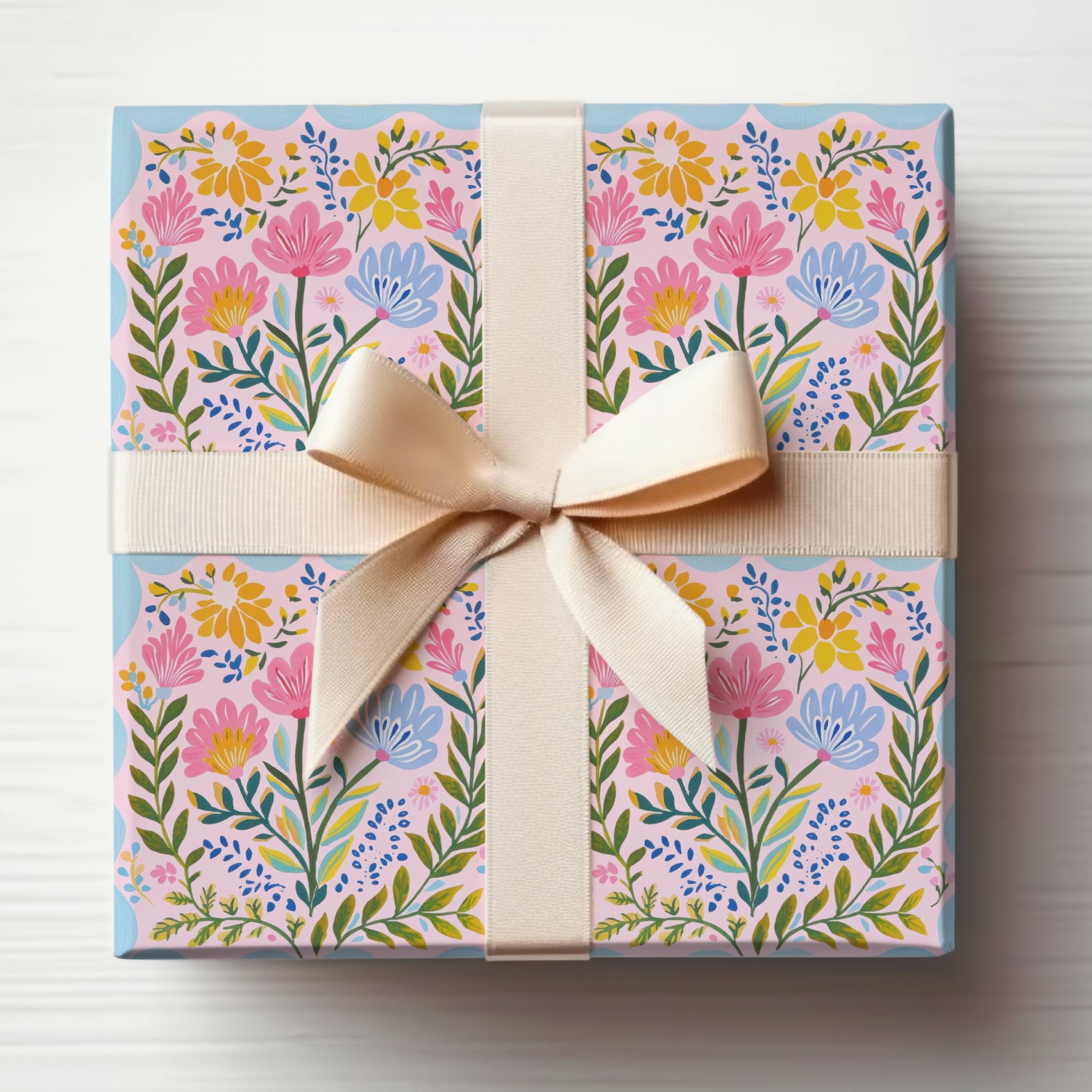 Floral Gift Box with Bow for Special Occasions