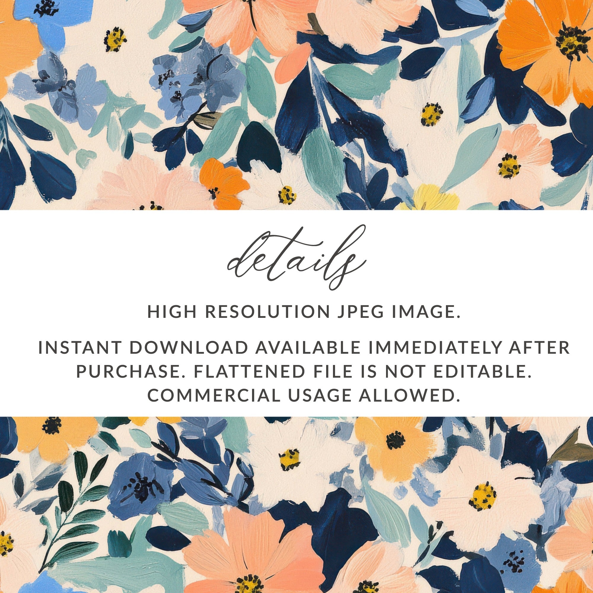 High Resolution Floral JPEG Image Instant Download File