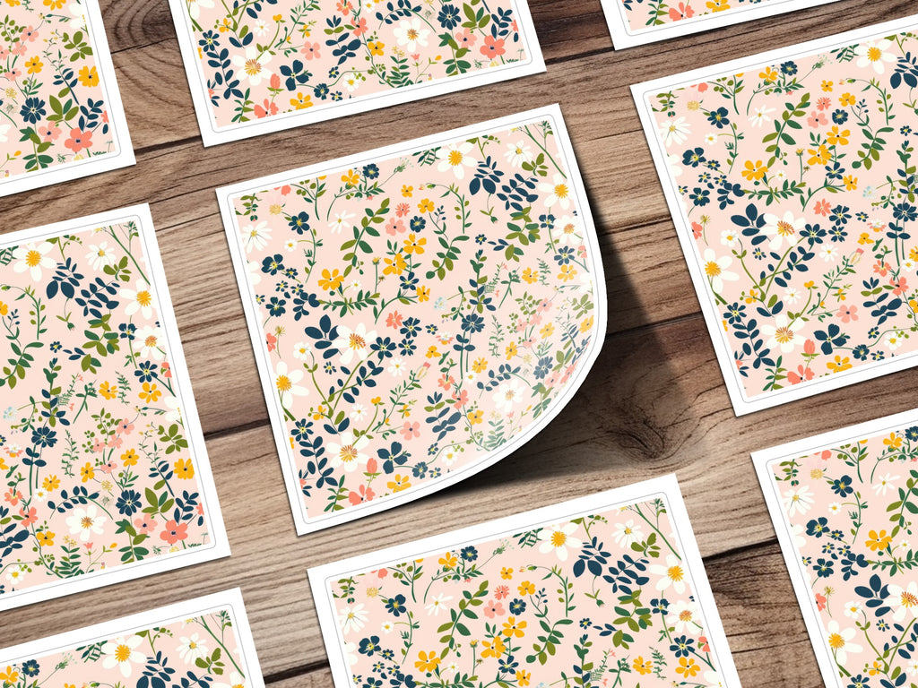 Floral Pattern Stickers For Scrapbooking Or Journals