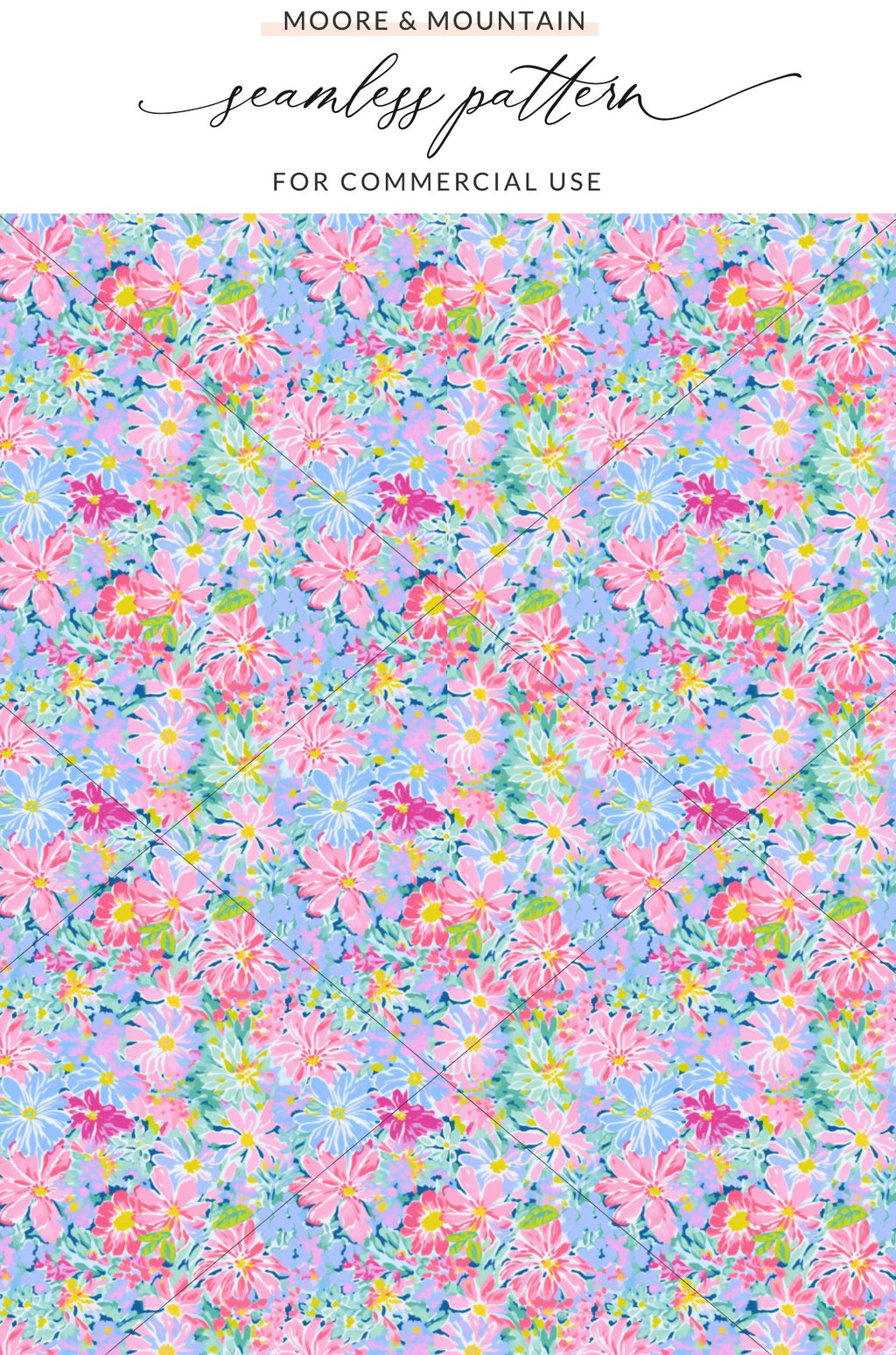Colorful Floral Seamless Pattern for Commercial Use