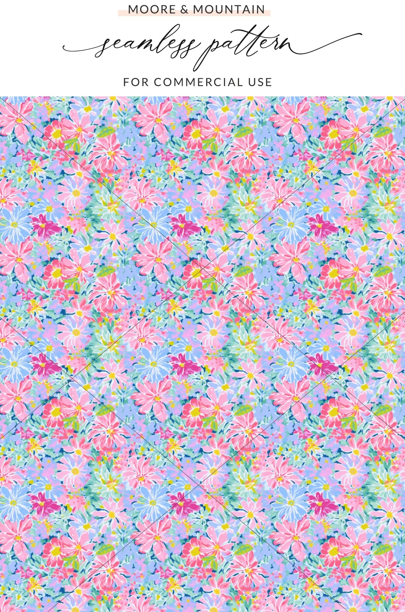 Colorful Floral Seamless Pattern for Commercial Use