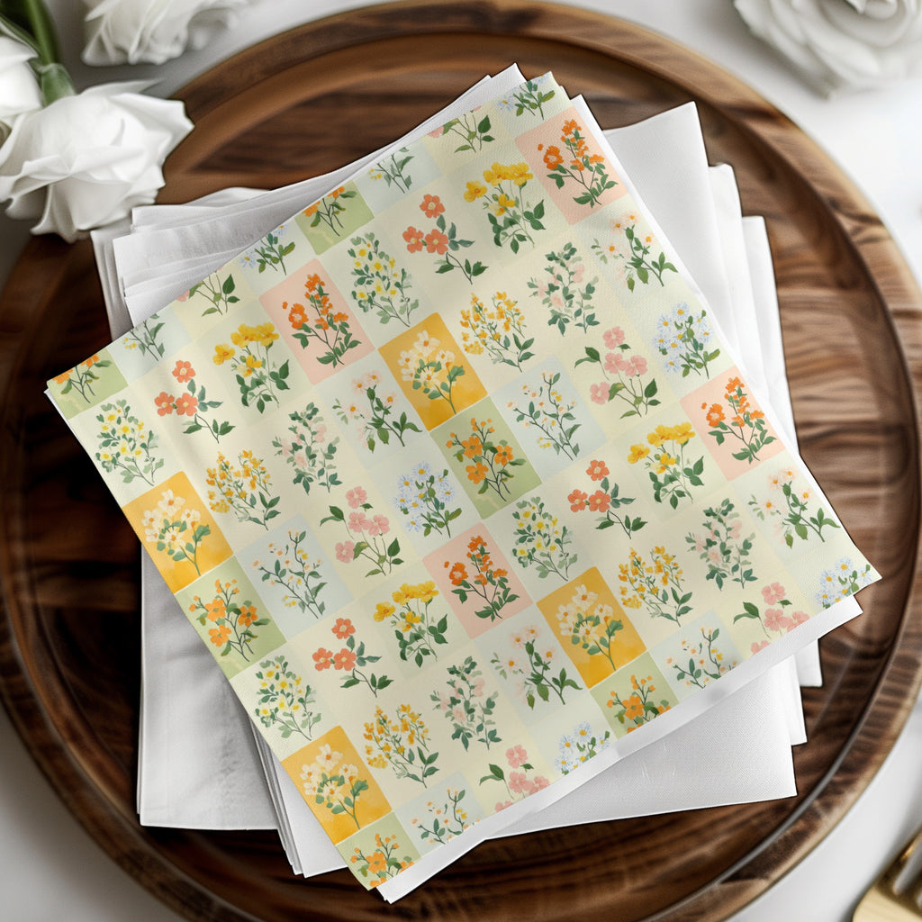 Decorative Floral Pattern Napkins for Elegant Dining