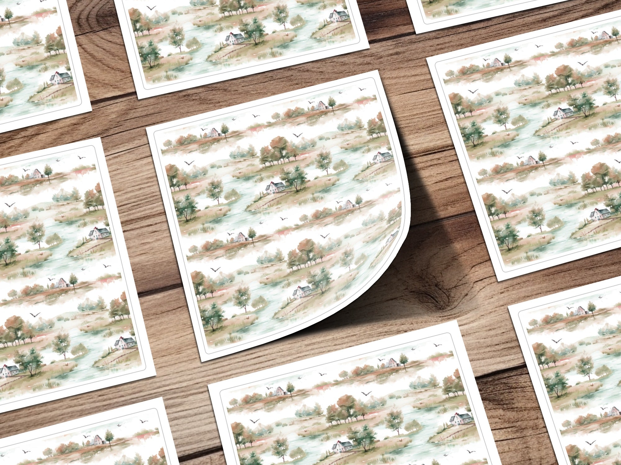 Scenic Countryside Landscape Art Print for Home Decor
