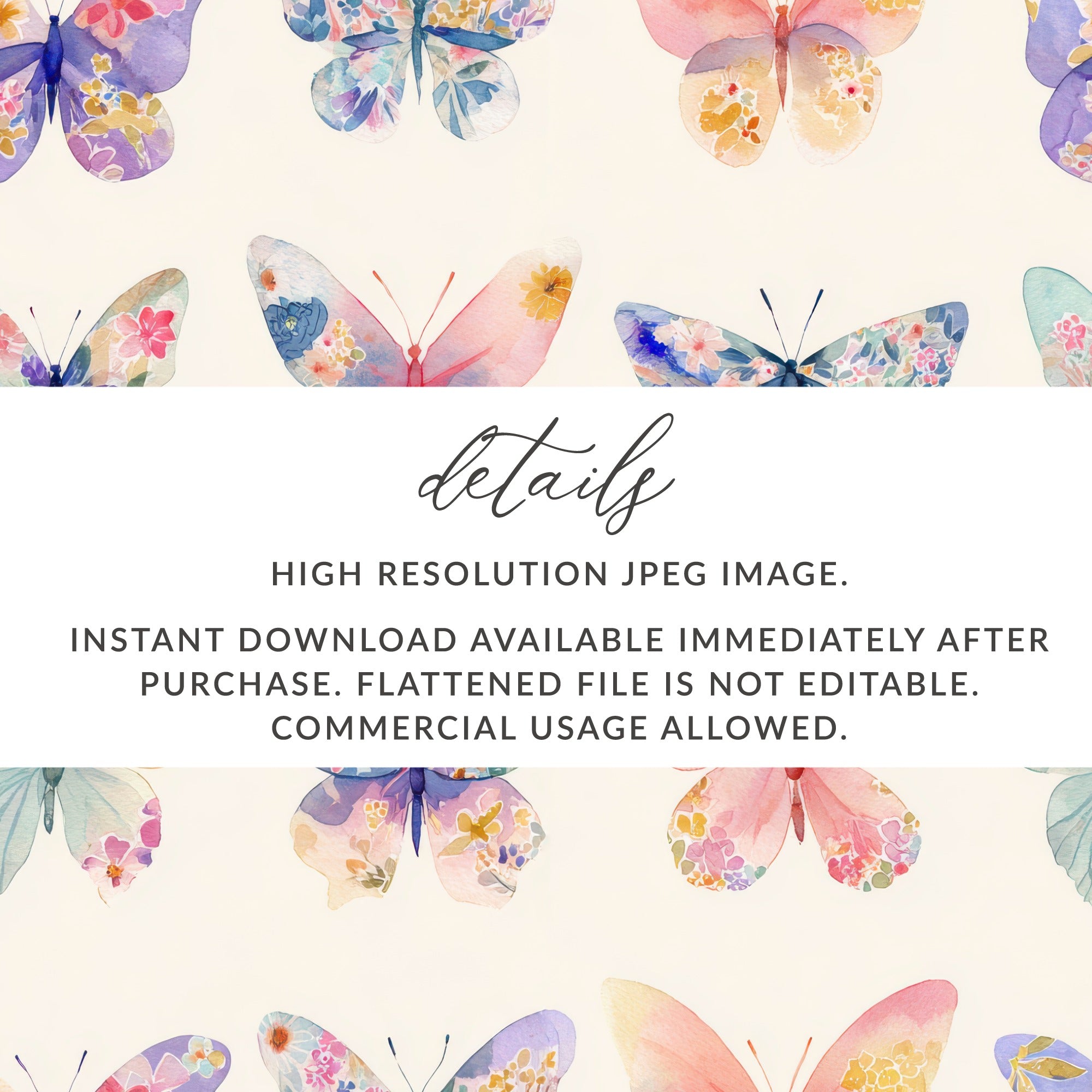 Colorful Watercolor Butterflies High Resolution Image