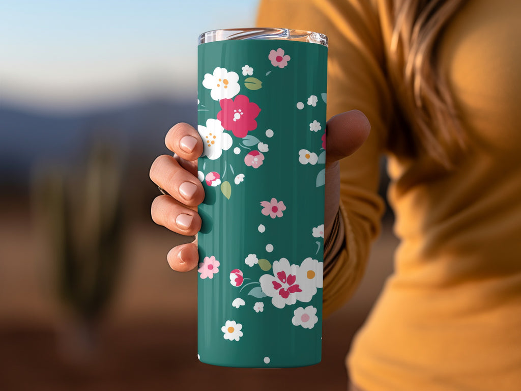 Floral Pattern Insulated Tumbler for Hot and Cold Drinks