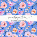 Blue Floral Seamless Pattern Design by Moore & Mountain