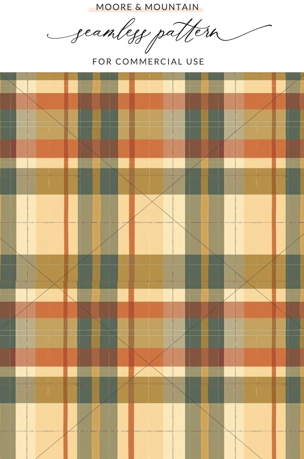 Brown and Orange Plaid Seamless Pattern Commercial Use