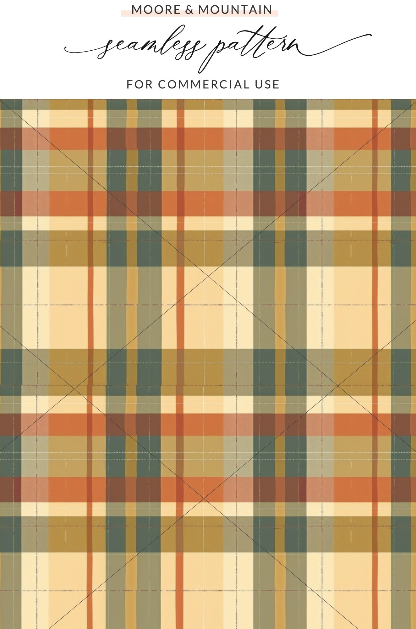 Brown and Orange Plaid Seamless Pattern Commercial Use
