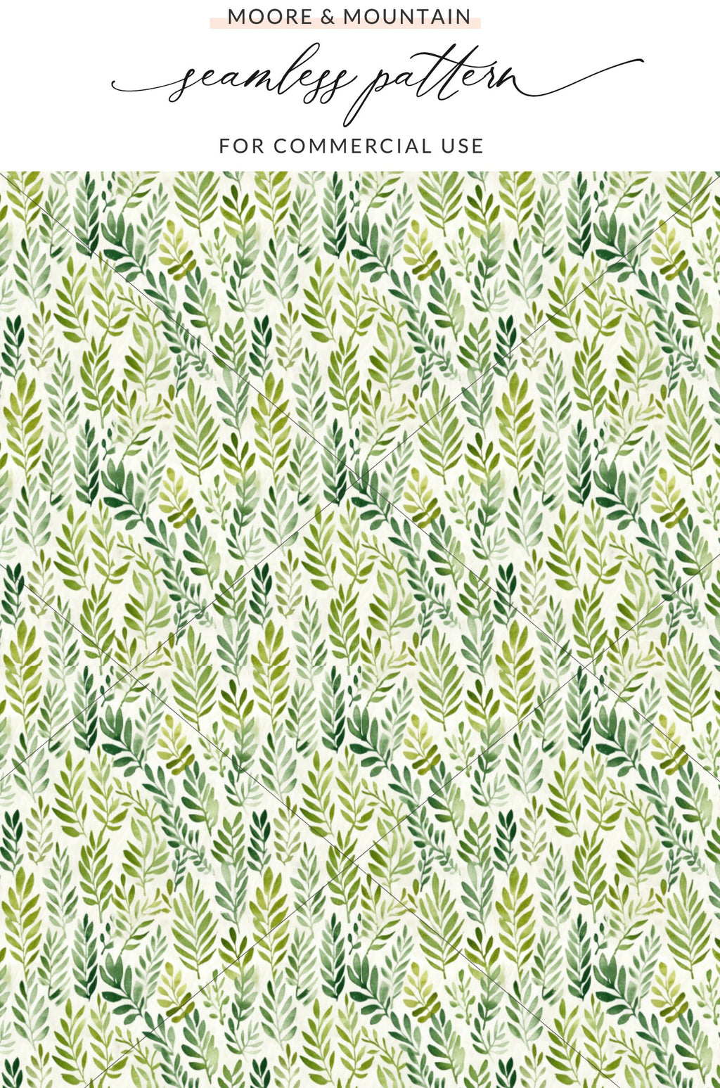 Green Leaves Seamless Pattern for Commercial Use