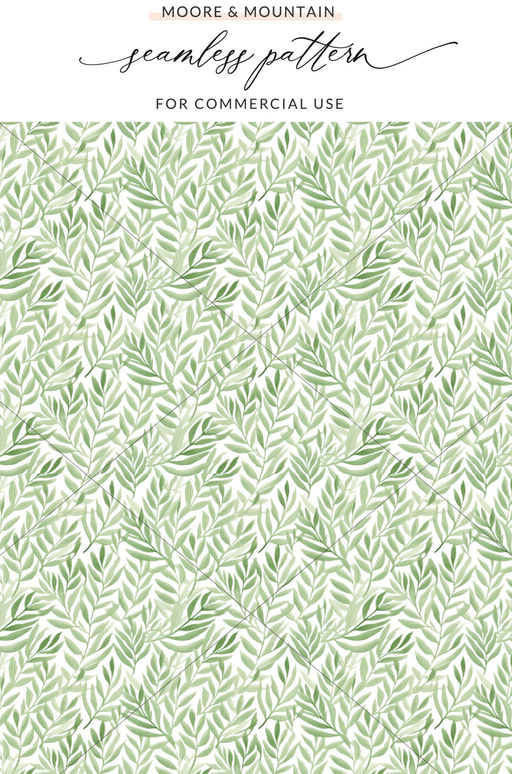 Seamless Green Leaves Pattern for Commercial Use Product