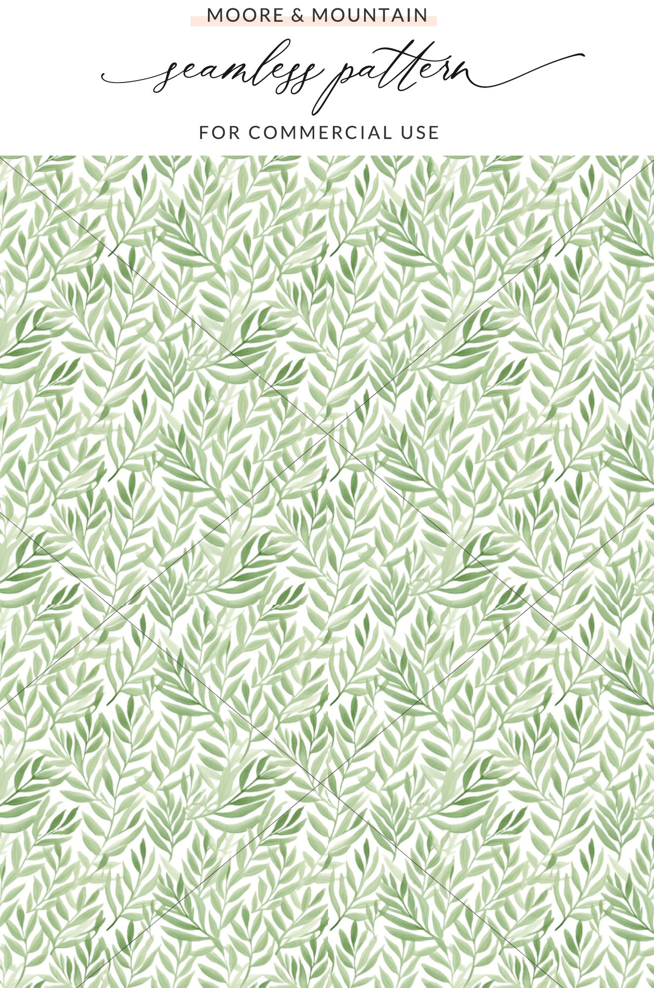 Seamless Green Leaves Pattern for Commercial Use Product