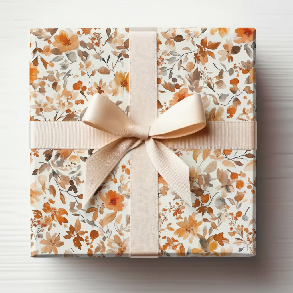 Elegant Floral Pattern Gift Wrap with Bow