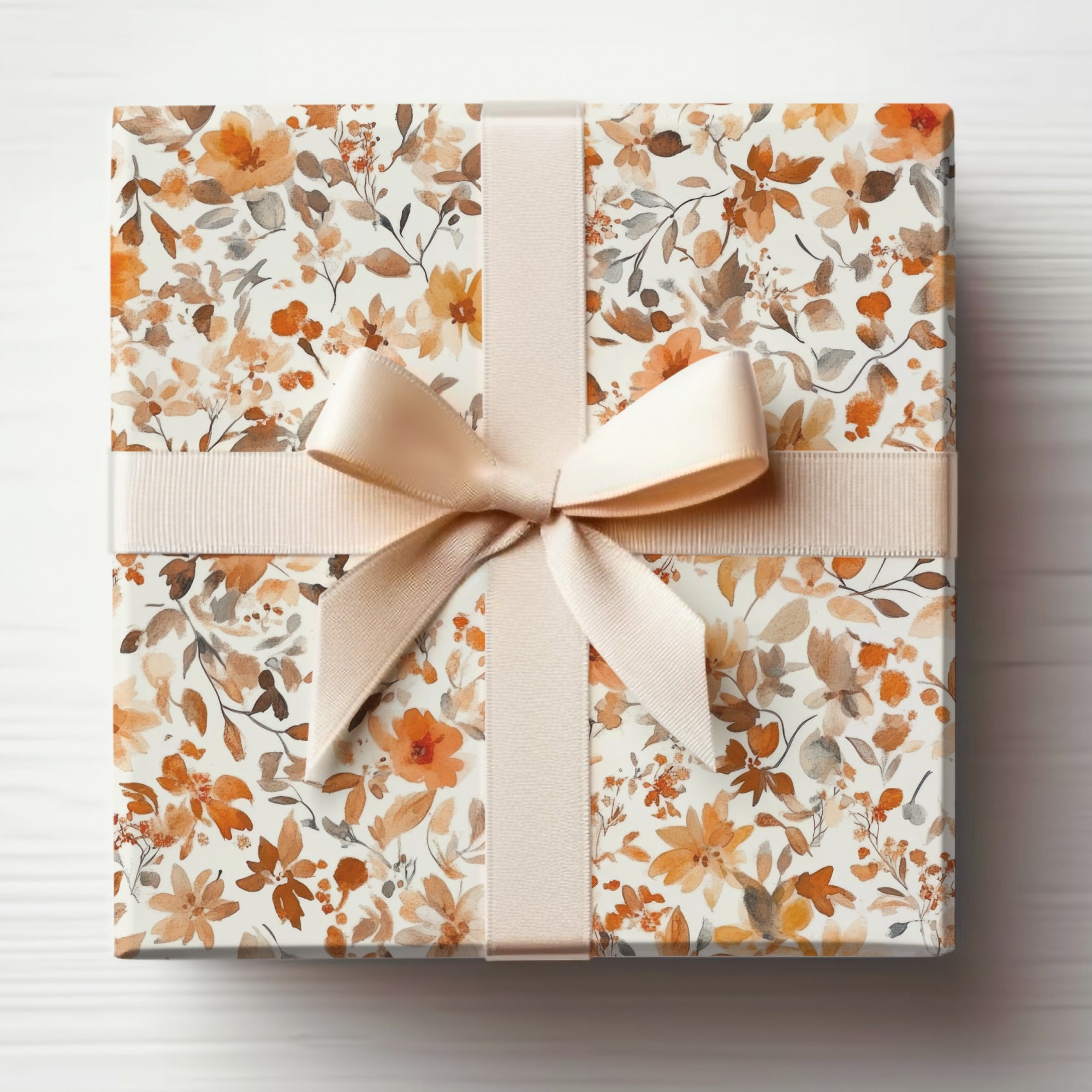 Elegant Floral Pattern Gift Wrap with Bow