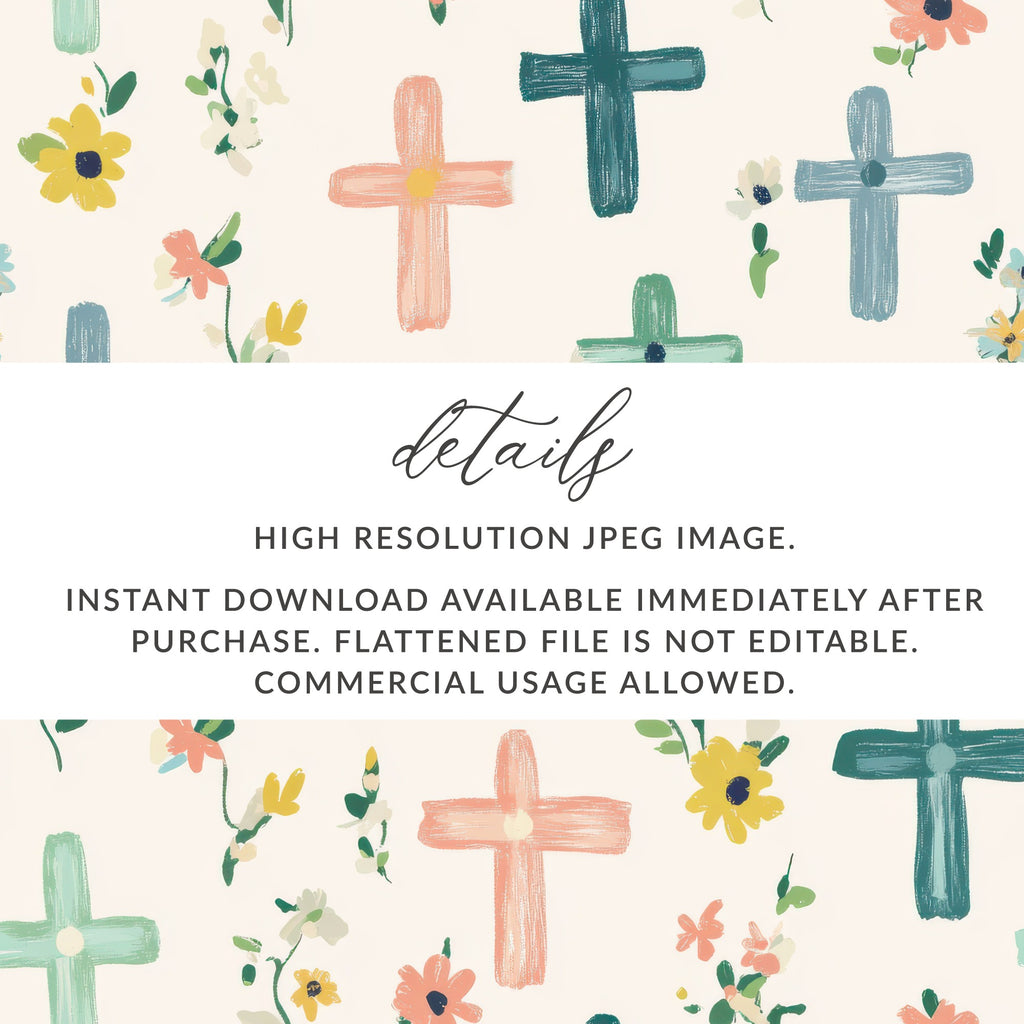 Floral Crosses Instant Download High Resolution JPEG
