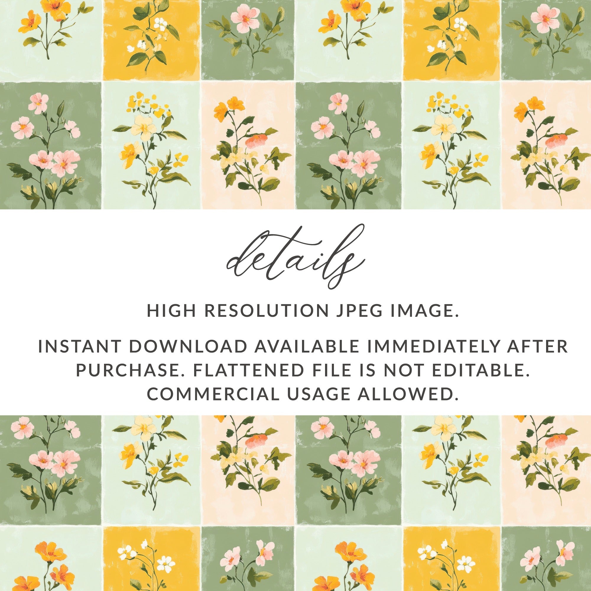 Vintage Floral Pattern High Resolution JPEG Download