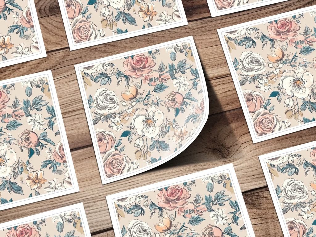 Beautiful Floral Pattern with Pastel Roses Design product