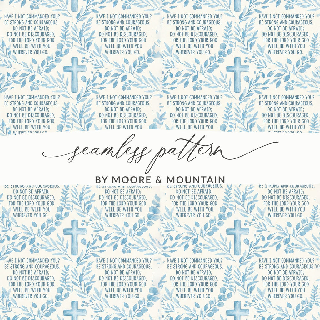 Seamless Pattern Be Strong Courageous Cross Design product type
