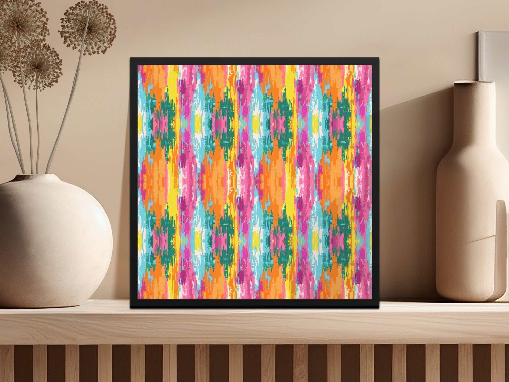 Vibrant Abstract Multicolored Art Print For Home Decor