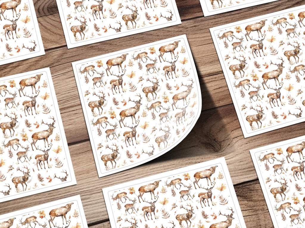 Rustic Watercolor Deer Wildlife Design Print Product