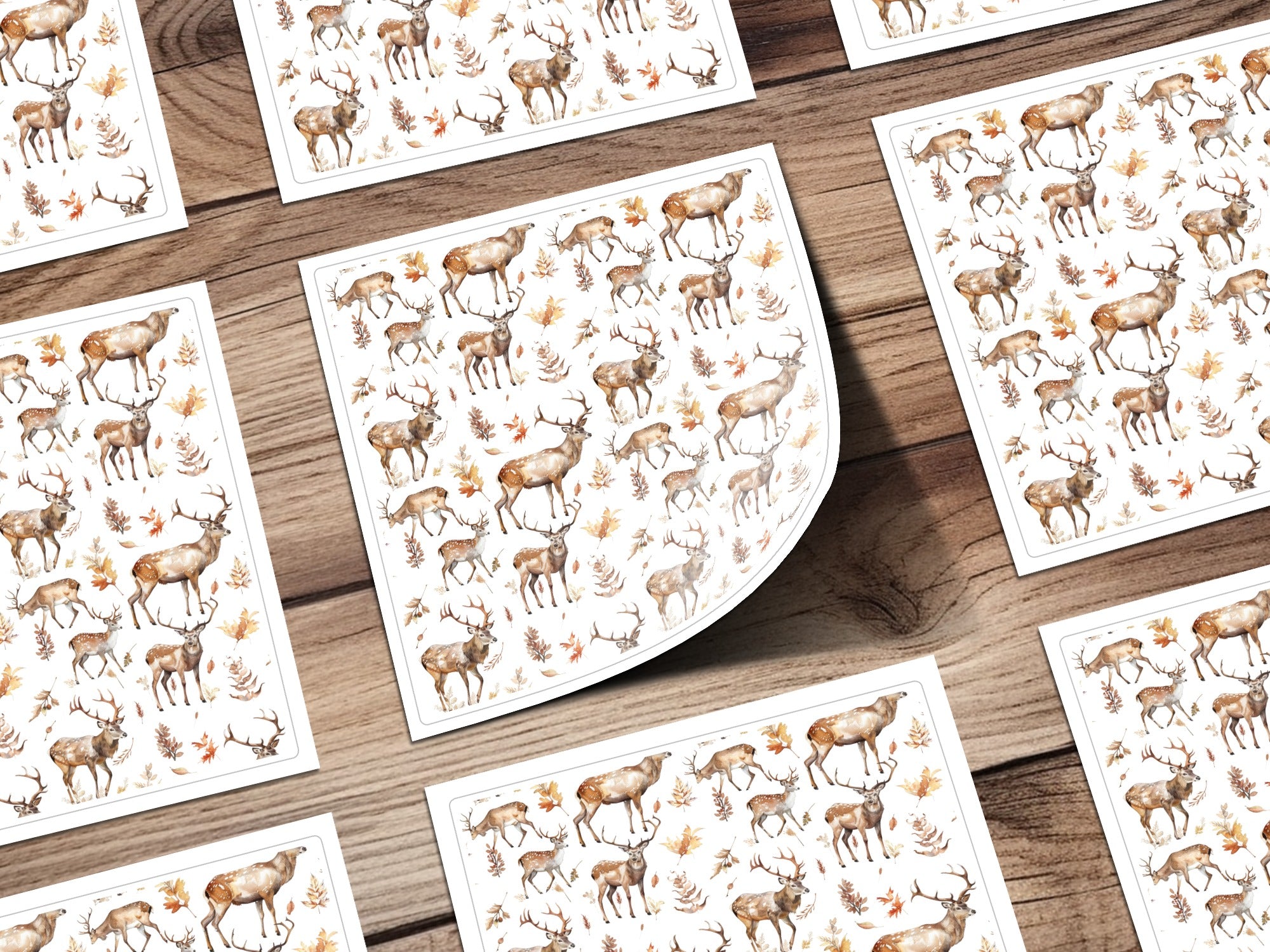Rustic Watercolor Deer Wildlife Design Print Product