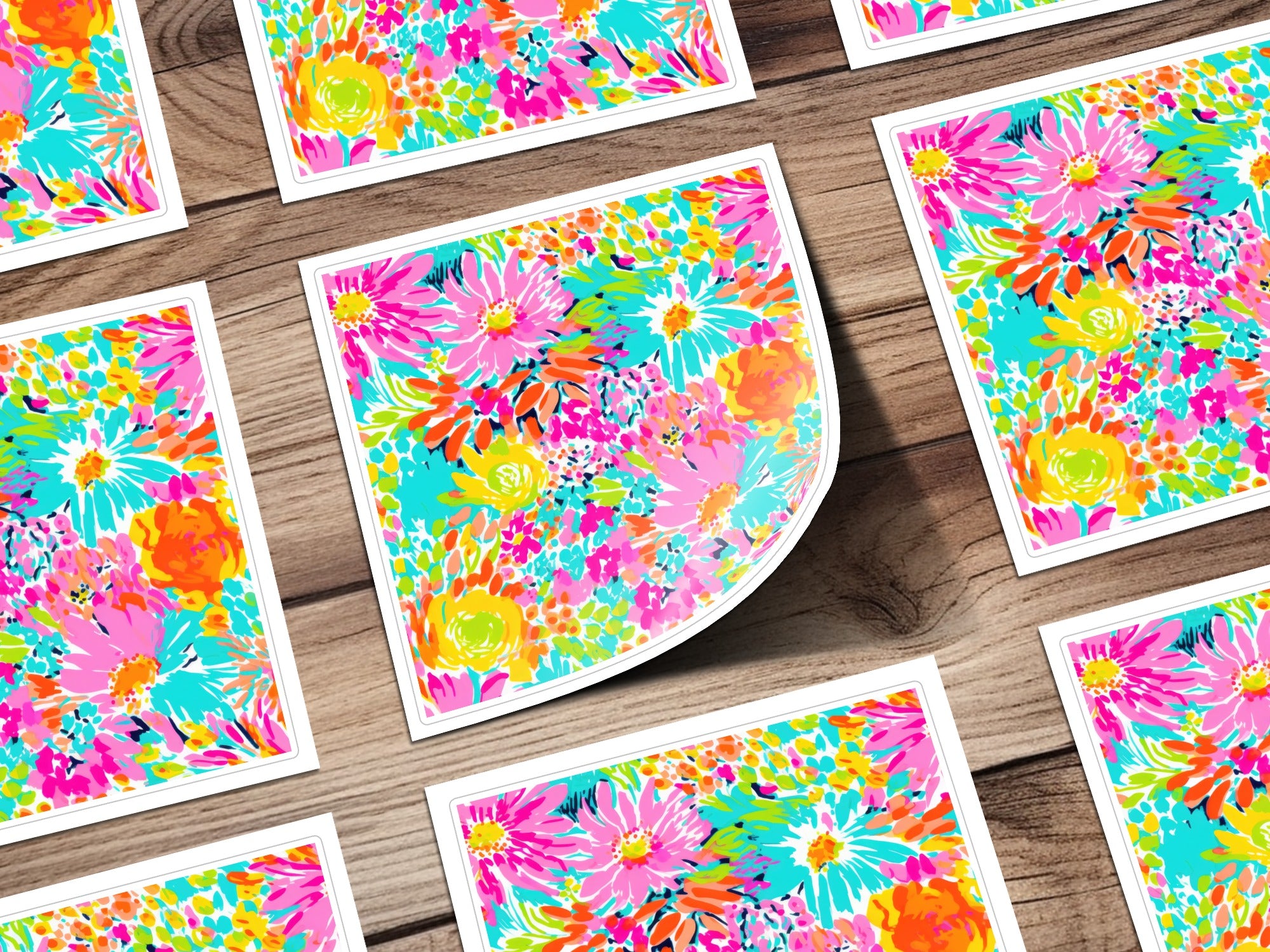 Vibrant Multicolored Abstract Flower Art Print Product