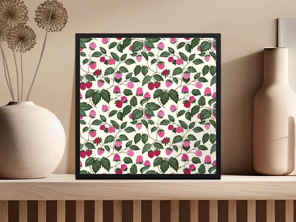Floral and Berry Pattern Framed Wall Art product