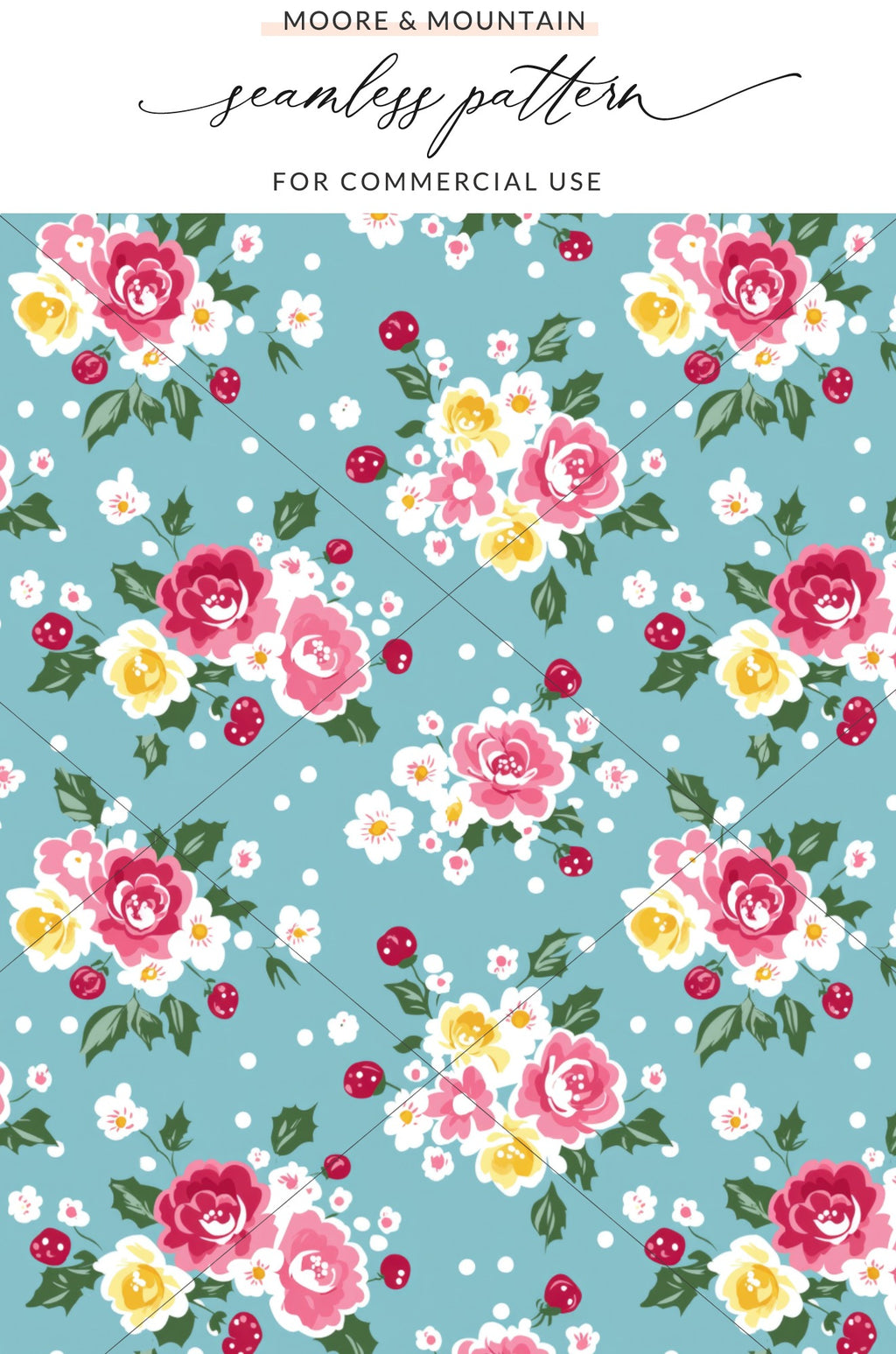 Seamless floral pattern for commercial use product