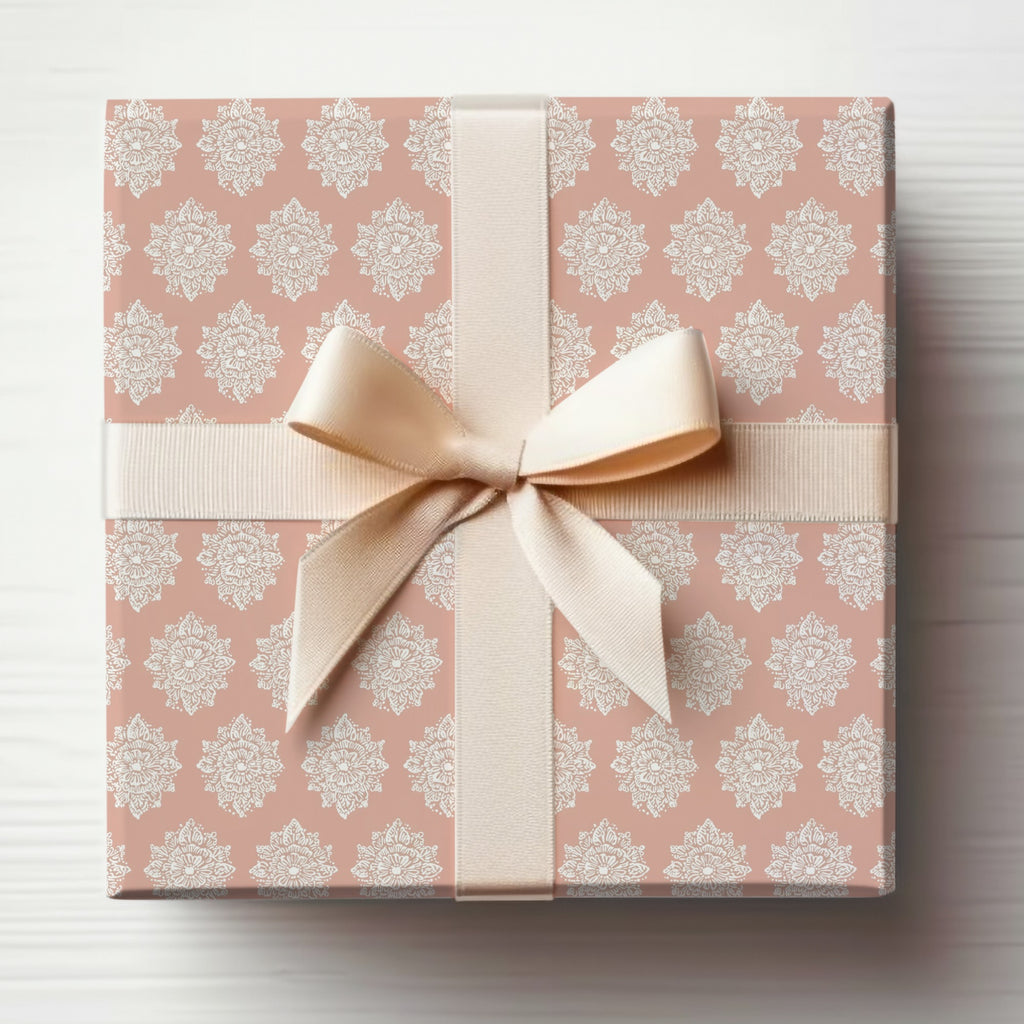 Elegant Patterned Gift Box with Ribbon Bow Decor