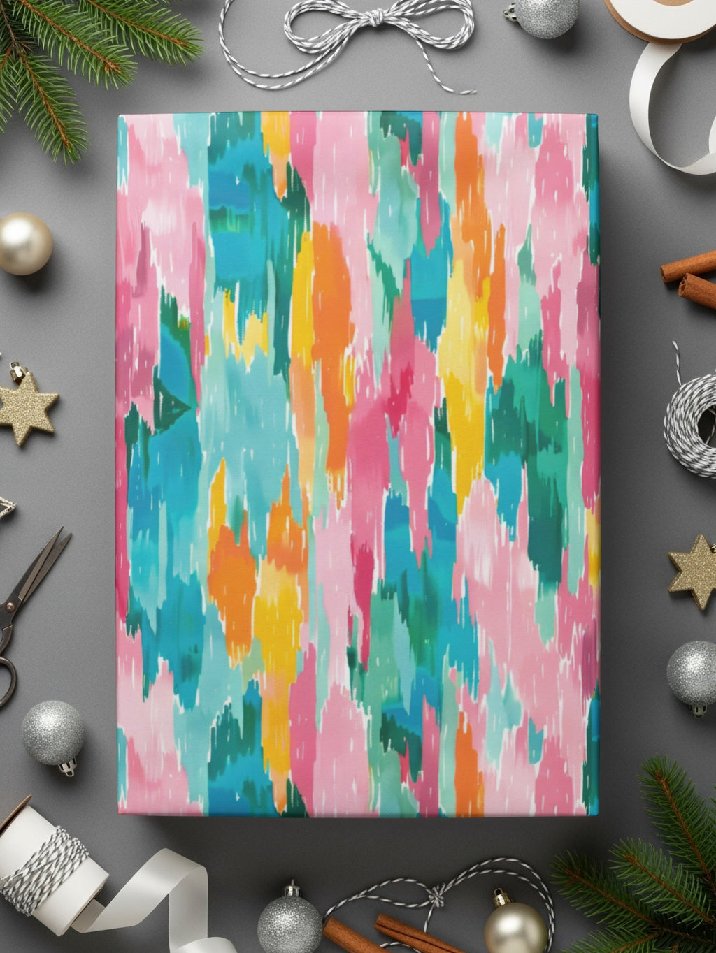 Colorful Abstract Pattern Festive Gift Wrapping Paper