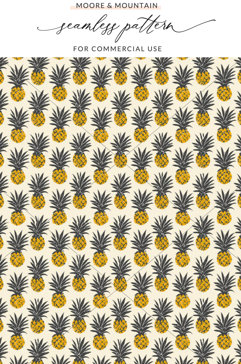 Seamless Pineapple Pattern for Commercial Use Template