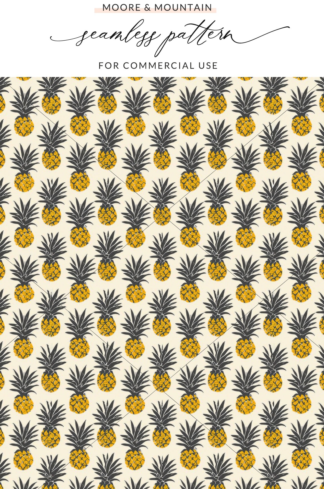 Seamless Pineapple Pattern for Commercial Use Template