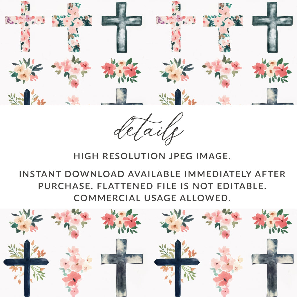 Floral Cross and Bloom Set for Download High Resolution Image