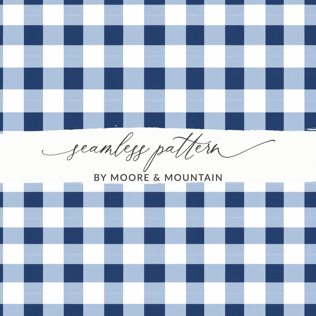Blue and White Checkered Seamless Pattern Design