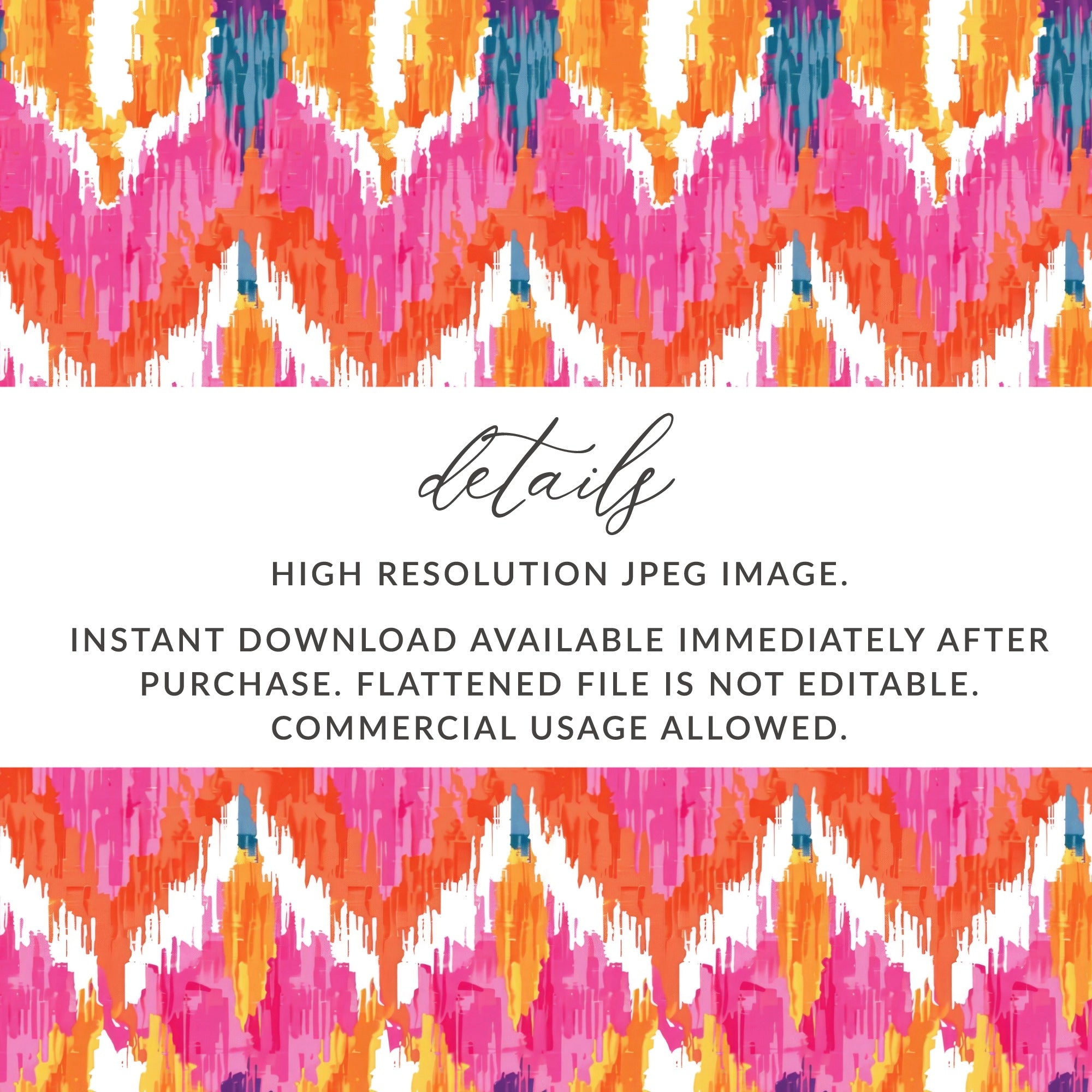 High Resolution Colorful Ikat Pattern Instant Download