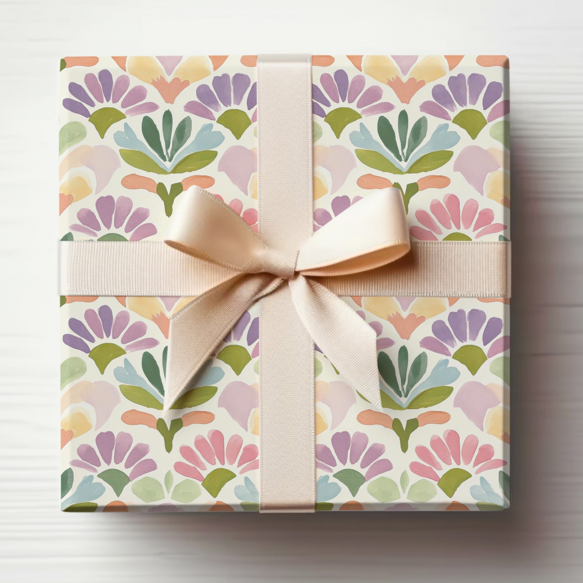 Beautiful Floral Pattern Gift Wrap With Bow for your presents