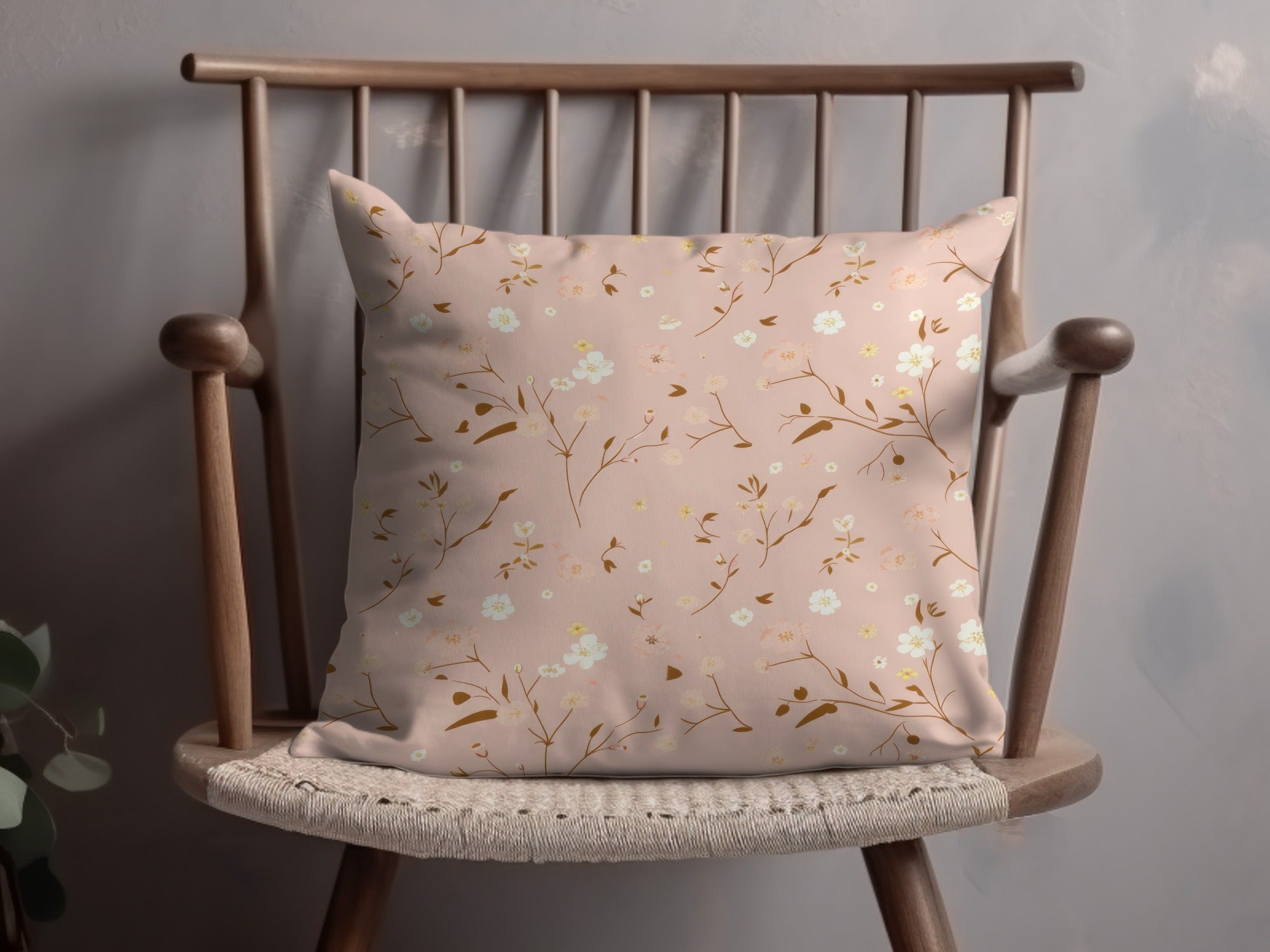 Elegant Floral Decorative Throw Pillow for Home Decor