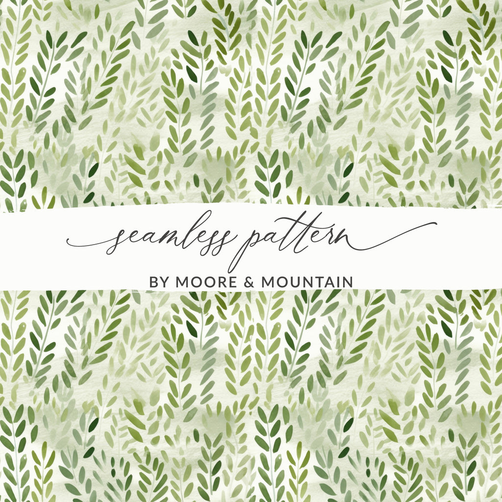 Green Leafy Seamless Pattern by Moore & Mountain