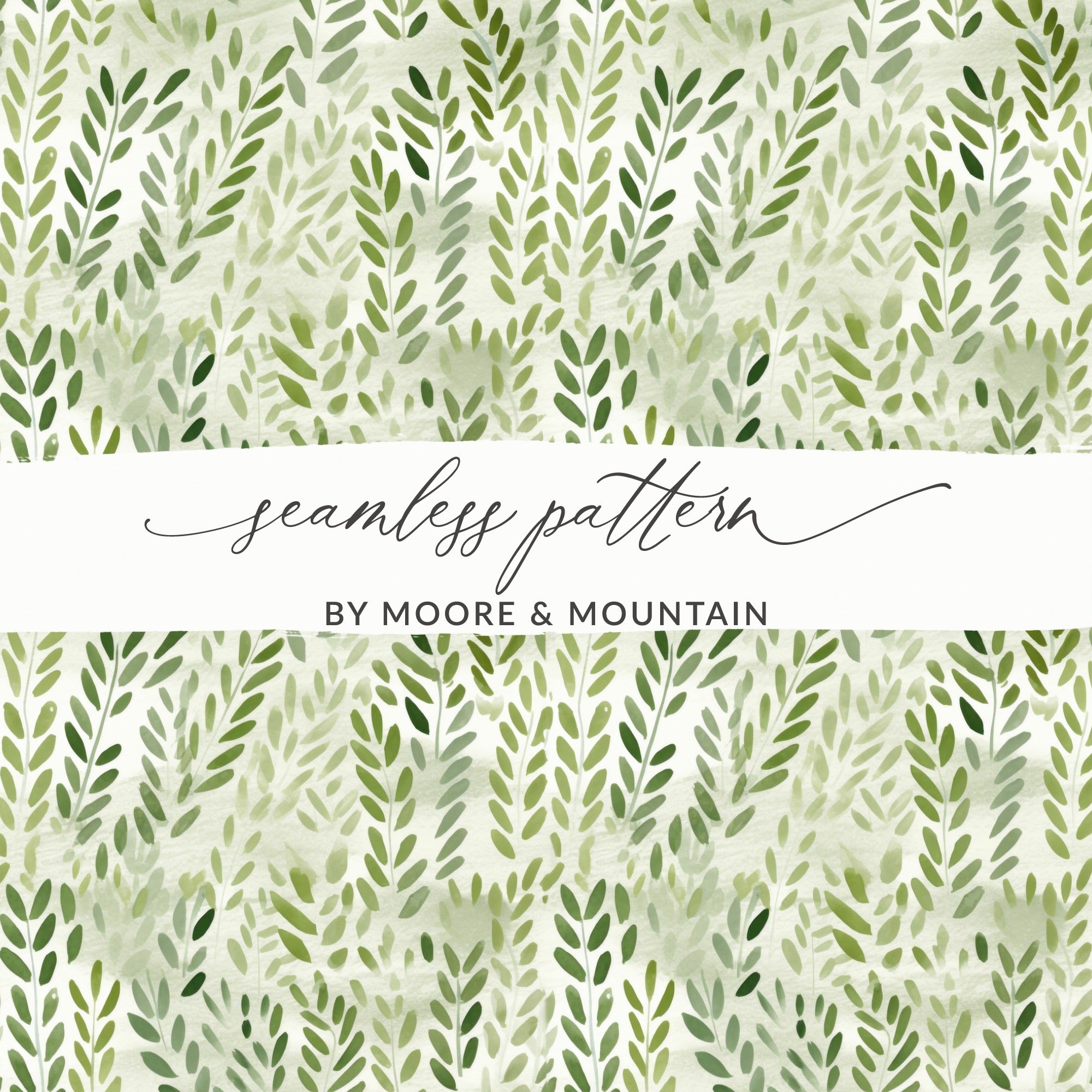 Green Leafy Seamless Pattern by Moore & Mountain