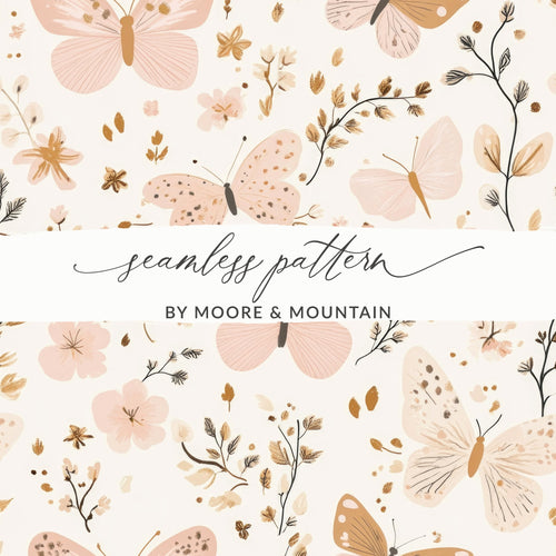 Elegant Butterfly and Floral Seamless Pattern Design