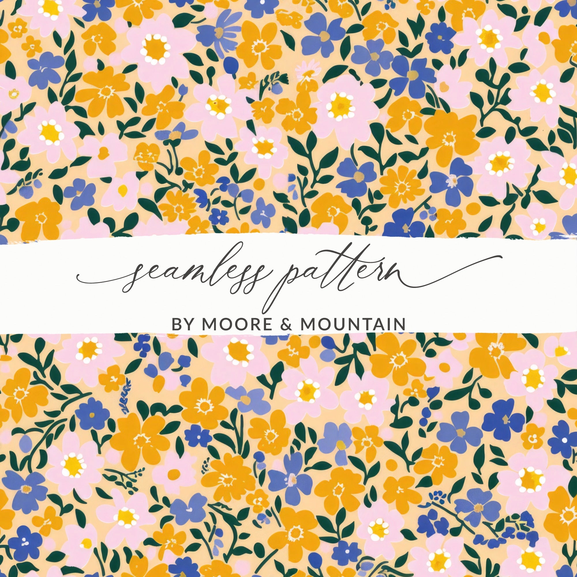 Vibrant Floral Seamless Pattern for Design Projects