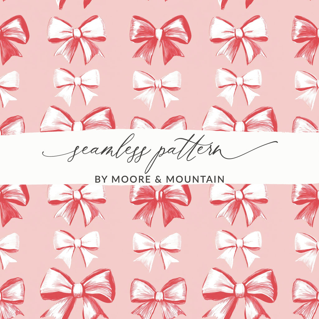 Red and White Bows Seamless Pattern Design