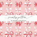 Red and White Bows Seamless Pattern Design