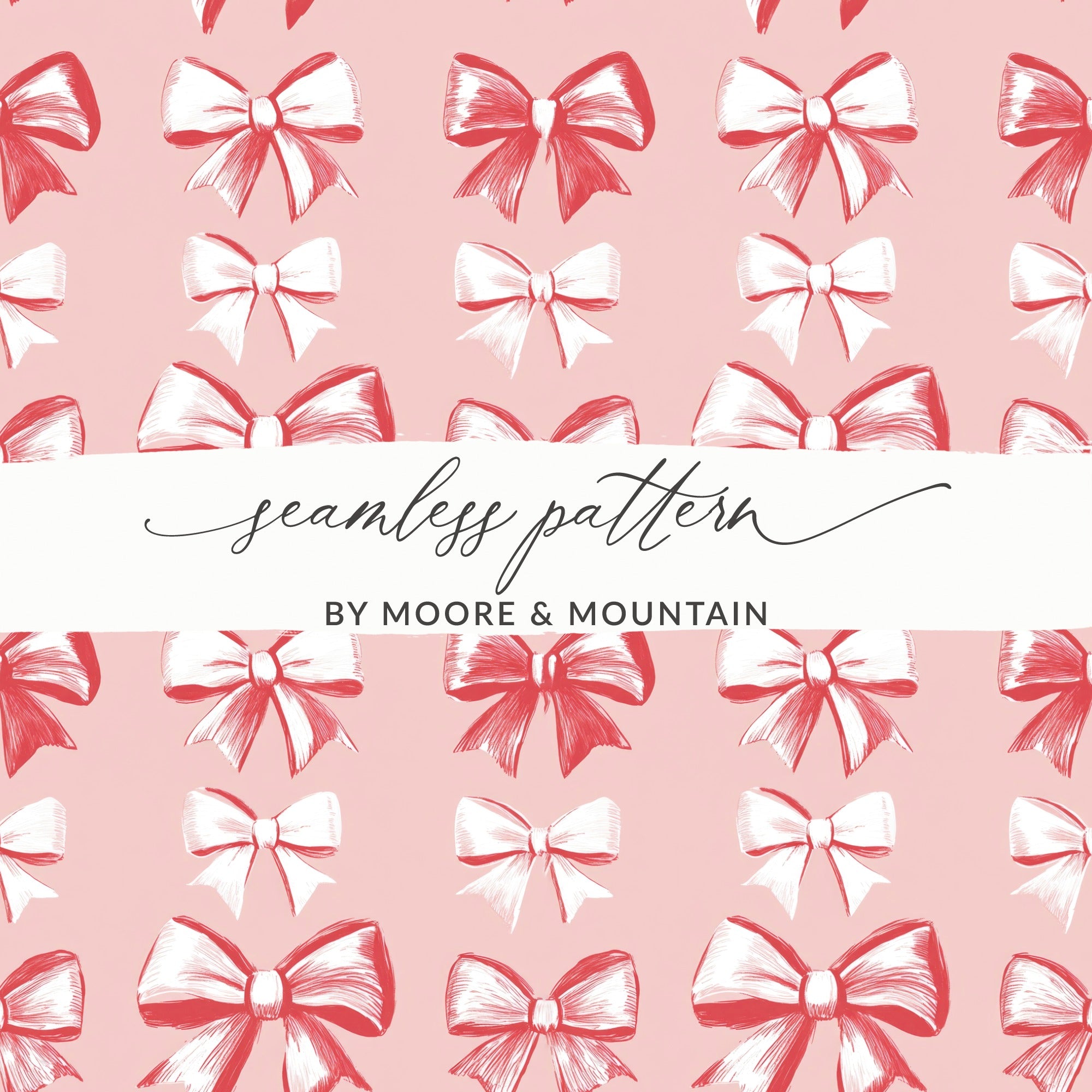 Red and White Bows Seamless Pattern Design
