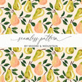 Seamless Pear and Leaf Pattern by Moore & Mountain